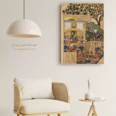 تابلو هنر نگارگری - کشته شدن نوذر به دست افراسیاب – تابلو نقاشی ایرانی - اسپو دکور