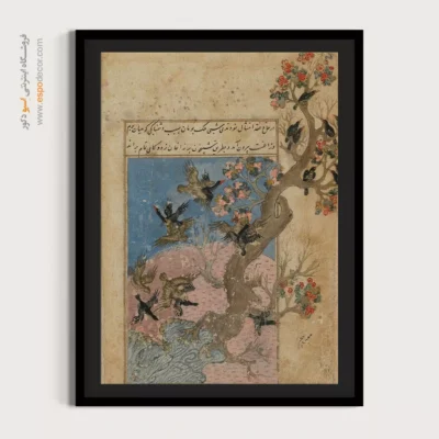 نقاشی های کلیله و دمنه - داستان زاغ و جغد – تابلو نقاشی ایرانی - اسپو دکور