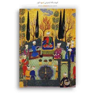 برزویه کتاب کلیله و دمنه را نزد انشیروان می برد  - تابلو نقاشی ایرانی
