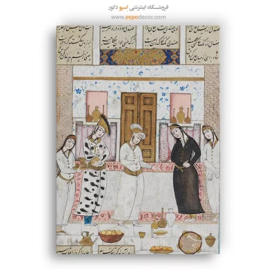 نشستن بهرام روز آدینه در گنبد سپید - تابلو نقاشی ایرانی