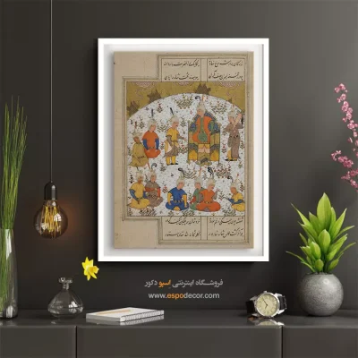 تابلو نقاشی برای فضای بزرگ - نسخه دست نویس مهر و مشتری – تابلو نقاشی ایرانی - اسپو دکور