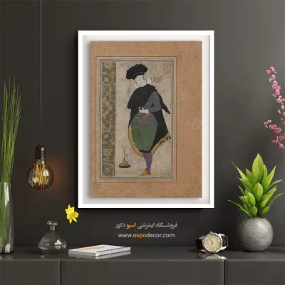 خرید مینیاتور رنگی - جوان با لباس اروپایی – تابلو نقاشی ایرانی - اسپو دکور