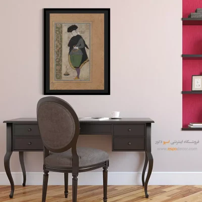 خرید مینیاتور رنگی - جوان با لباس اروپایی – تابلو نقاشی ایرانی - اسپو دکور