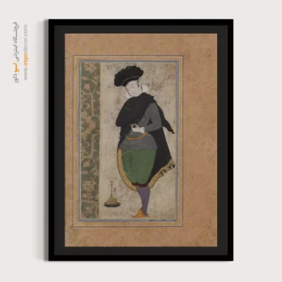 خرید مینیاتور رنگی - جوان با لباس اروپایی – تابلو نقاشی ایرانی - اسپو دکور