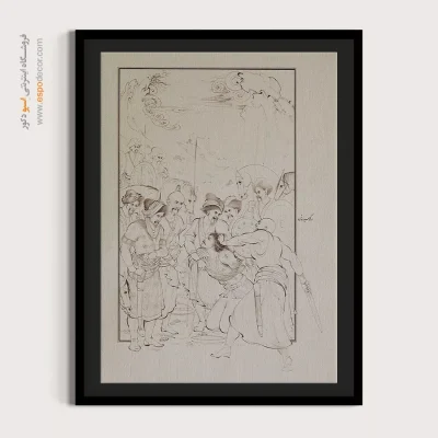 خرید نقاشی مینیاتور ایرانی - مرگ سیاوش – تابلو نقاشی ایرانی - اسپو دکور