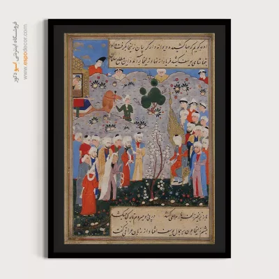 خرید نقاشی مینیاتور روی بوم - زلیخا در بازار بردهفروشان مصر – تابلو نقاشی ایرانی - اسپو دکور