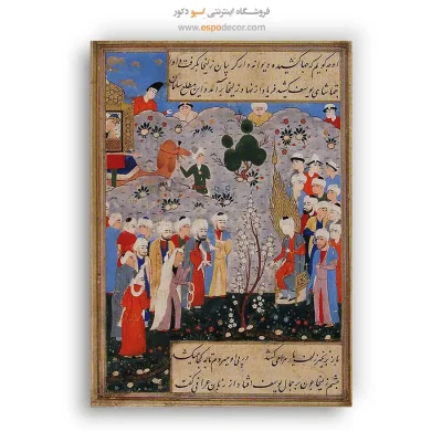 زلیخا در بازار برده‌فروشان مصر - تابلو نقاشی ایرانی