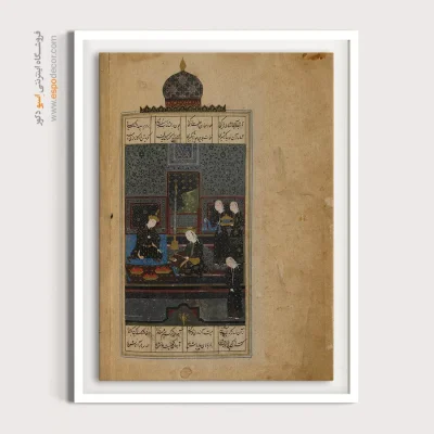 خرید تابلو نقاشی سنتی - نشستن بهرام روز شنبه در گنبد سیاه  – تابلو نقاشی ایرانی - اسپو دکور