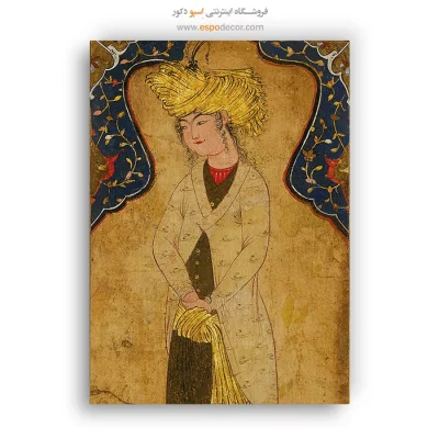 جوانی عمامه به سر - تابلو نقاشی ایرانی