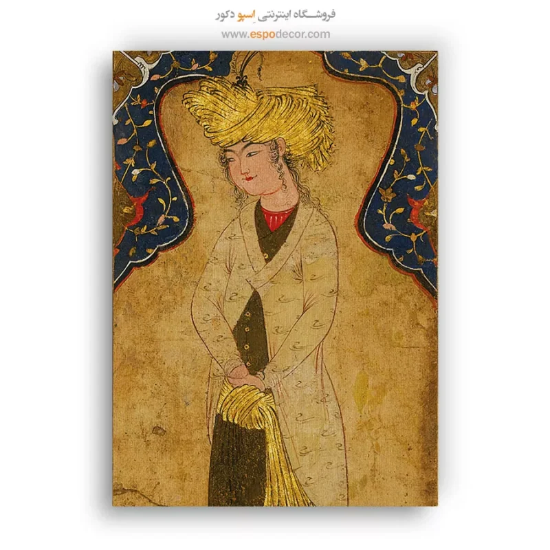 جوانی عمامه به سر - تابلو نقاشی ایرانی