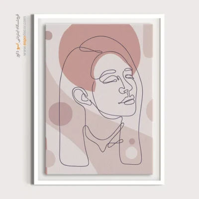 تابلو بوم طرح چهره خطی - مفهوم رنگی – تابلو طراحی خطی - اسپو دکور