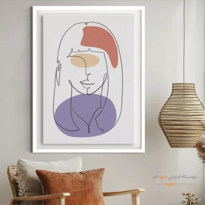 تابلو خطی پرنده - خط زنده – تابلو طراحی خطی - اسپو دکور