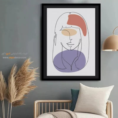 تابلو خطی پرنده - خط زنده – تابلو طراحی خطی - اسپو دکور