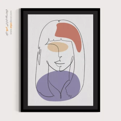 تابلو خطی پرنده - خط زنده – تابلو طراحی خطی - اسپو دکور