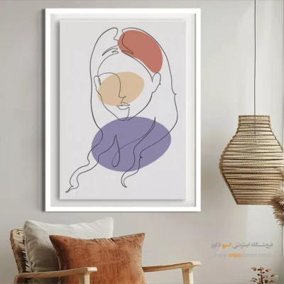 تابلو طراحی خطی دختر - نمودار با شکوه – تابلو طراحی خطی - اسپو دکور