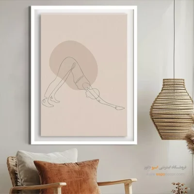 تابلو خطی زن زیبا - طراحی سرنوشت – تابلو طراحی خطی - اسپو دکور