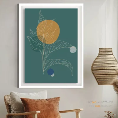 تابلو بوم طرح گل خطی - حرکت نشانگر – تابلو طراحی خطی - اسپو دکور