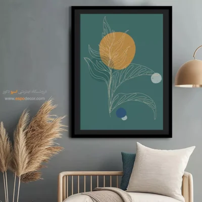 تابلو بوم طرح گل خطی - حرکت نشانگر – تابلو طراحی خطی - اسپو دکور