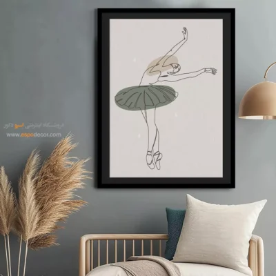 تابلو بوم مناسب اتاق دختران - قهرمان نمودار – تابلو طراحی خطی - اسپو دکور