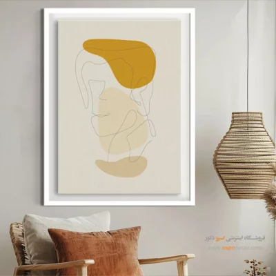 خرید تابلو چاپی روی بوم - ناهنجاری محور – تابلو طراحی خطی - اسپو دکور