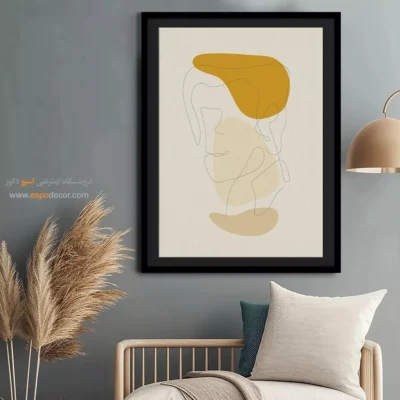 خرید تابلو چاپی روی بوم - ناهنجاری محور – تابلو طراحی خطی - اسپو دکور