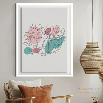 تابلو خطی برگ - گشت و گذار خطی – تابلو طراحی خطی - اسپو دکور