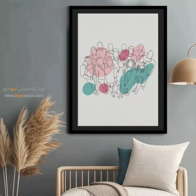 تابلو خطی برگ - گشت و گذار خطی – تابلو طراحی خطی - اسپو دکور