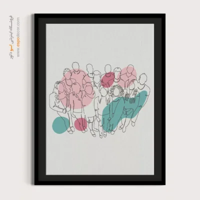 تابلو خطی برگ - گشت و گذار خطی – تابلو طراحی خطی - اسپو دکور