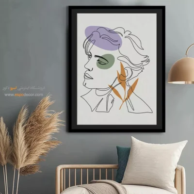 خرید تابلو برای اتاق خواب - جستجوگر خط – تابلو طراحی خطی - اسپو دکور