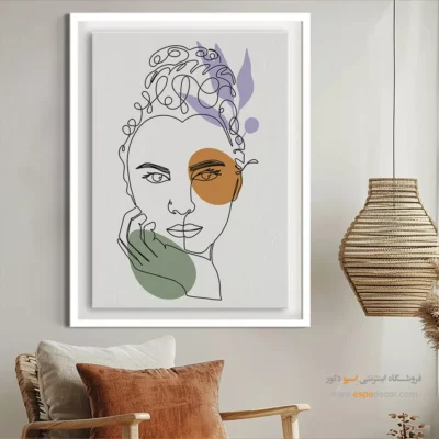 خرید تابلو برای کافه - شکارچی خطی – تابلو طراحی خطی - اسپو دکور