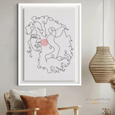 تابلو خطی برگ - وکتور نقطه برتری – تابلو طراحی خطی - اسپو دکور