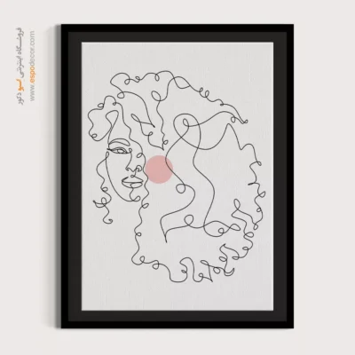 تابلو خطی برگ - وکتور نقطه برتری – تابلو طراحی خطی - اسپو دکور