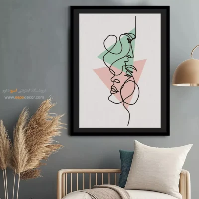 خرید تابلو خطی اندام زن - چارت شیک – تابلو طراحی خطی - اسپو دکور