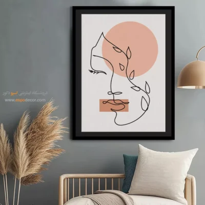 تابلو خطی پرنده - سبک طیف – تابلو طراحی خطی - اسپو دکور