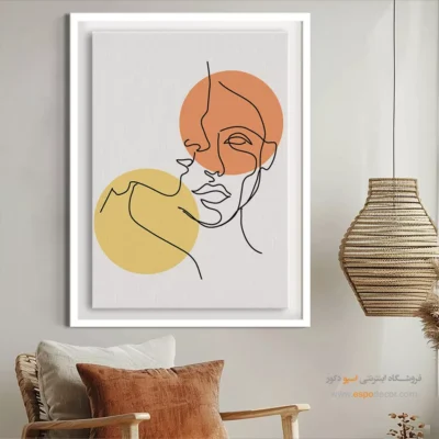 تابلو بوم طرح چهره خطی - لاین لوکس – تابلو طراحی خطی - اسپو دکور
