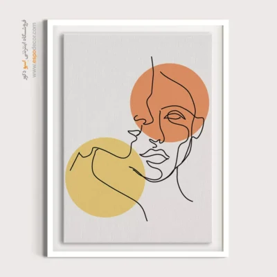 تابلو بوم طرح چهره خطی - لاین لوکس – تابلو طراحی خطی - اسپو دکور