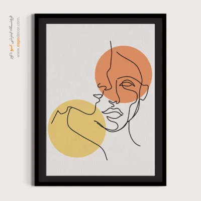 تابلو بوم طرح چهره خطی - لاین لوکس – تابلو طراحی خطی - اسپو دکور