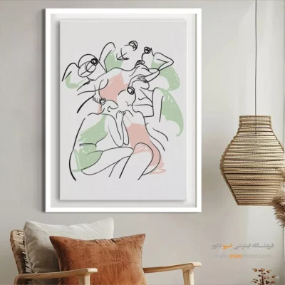 تابلو بوم مناسب اتاق خواب - هاله محوری – تابلو طراحی خطی - اسپو دکور