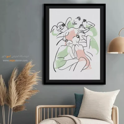 تابلو بوم مناسب اتاق خواب - هاله محوری – تابلو طراحی خطی - اسپو دکور