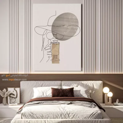 تابلو بوم طرح پرتره خطی زن