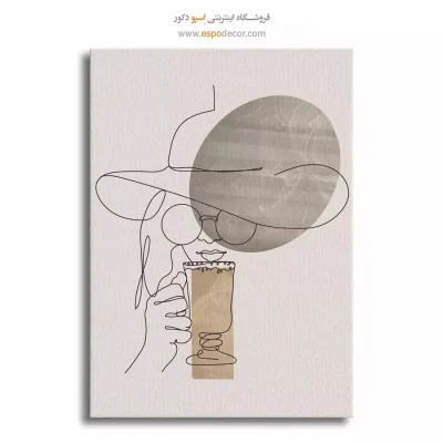 تابلو بوم طرح پرتره خطی زن