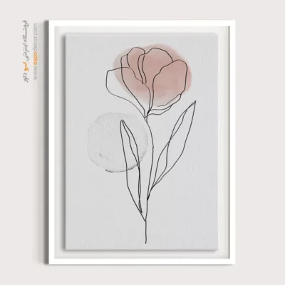 تابلو بوم خطی زن با کلاه - کیمیاگری محور – تابلو طراحی خطی - اسپو دکور