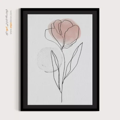 تابلو بوم خطی زن با کلاه - کیمیاگری محور – تابلو طراحی خطی - اسپو دکور