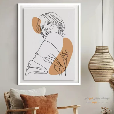 تابلو بوم طرح نقاشی خطی - طرح کمال – تابلو طراحی خطی - اسپو دکور