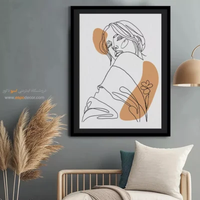 تابلو بوم طرح نقاشی خطی - طرح کمال – تابلو طراحی خطی - اسپو دکور