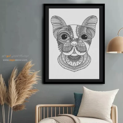 تابلو بوم طرح گل خطی - نورپردازی خطی – تابلو طراحی خطی - اسپو دکور