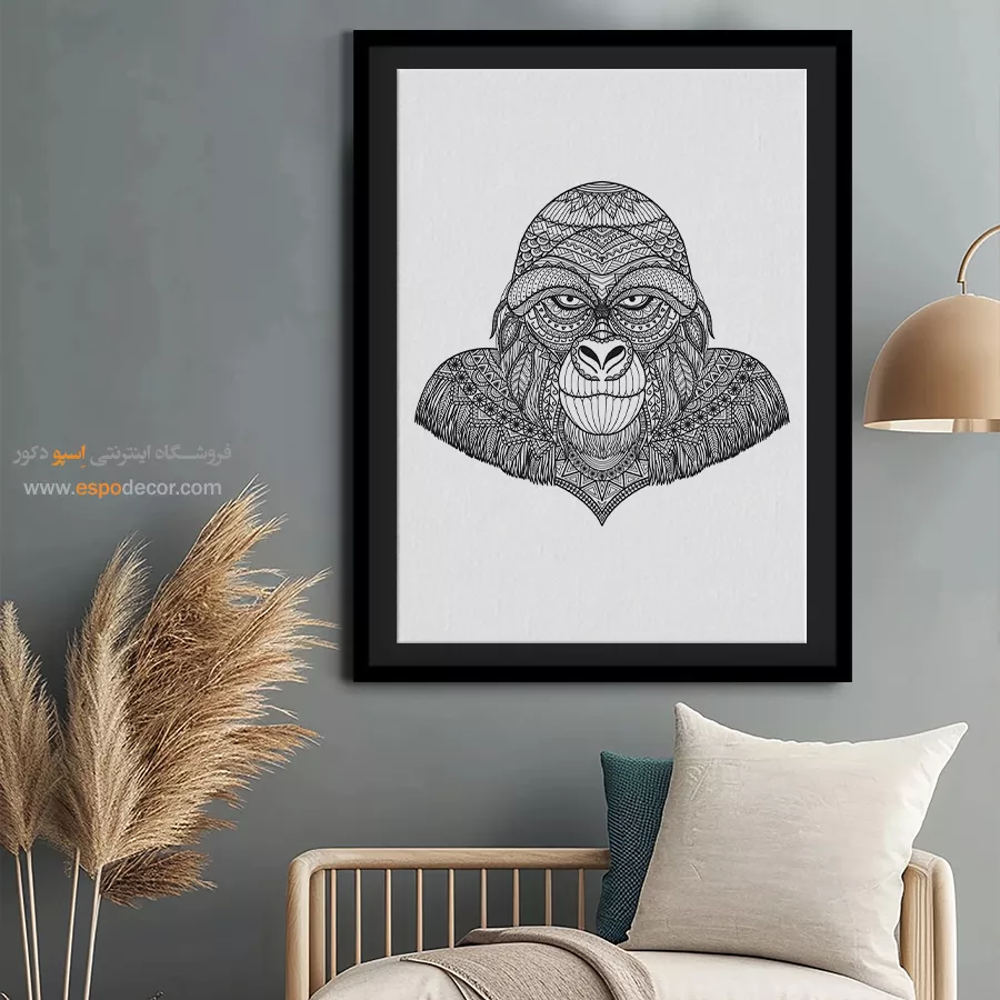 تابلو طراحی خطی دختر - هنر محور – تابلو طراحی خطی - اسپو دکور