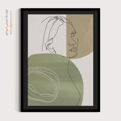 تابلو طراحی خطی زن - وکتور رویایی – تابلو طراحی خطی - اسپو دکور