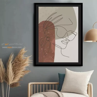 تابلو طراحی خطی گل - وکتور ویبرانس – تابلو طراحی خطی - اسپو دکور