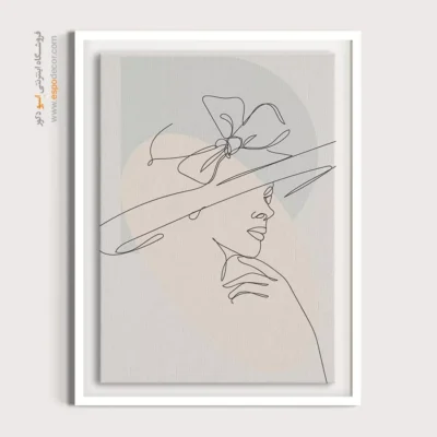 تابلو خطی زن زیبا - وکتور ویژن – تابلو طراحی خطی - اسپو دکور
